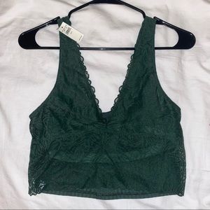AERIE GREEN LACE TOP